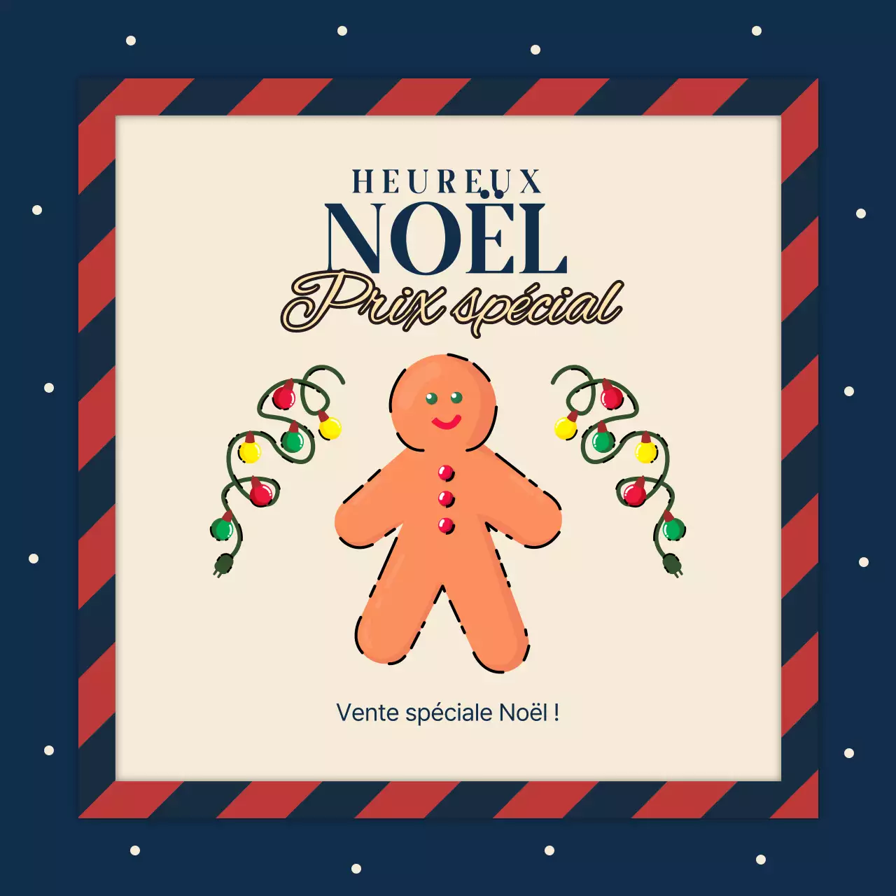 Promouvoir un événement de vacances bleu marine et rouge