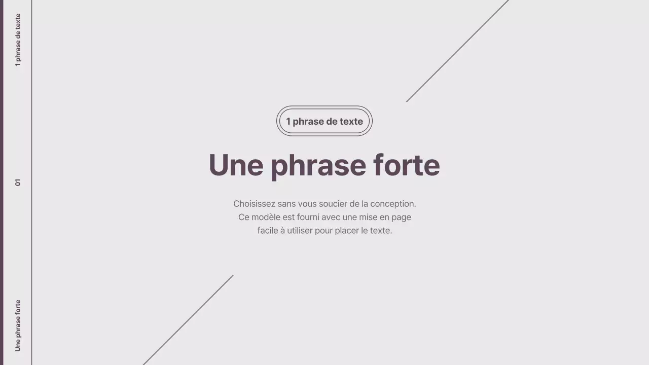 Explication de la mise en page de style minimaliste en violet