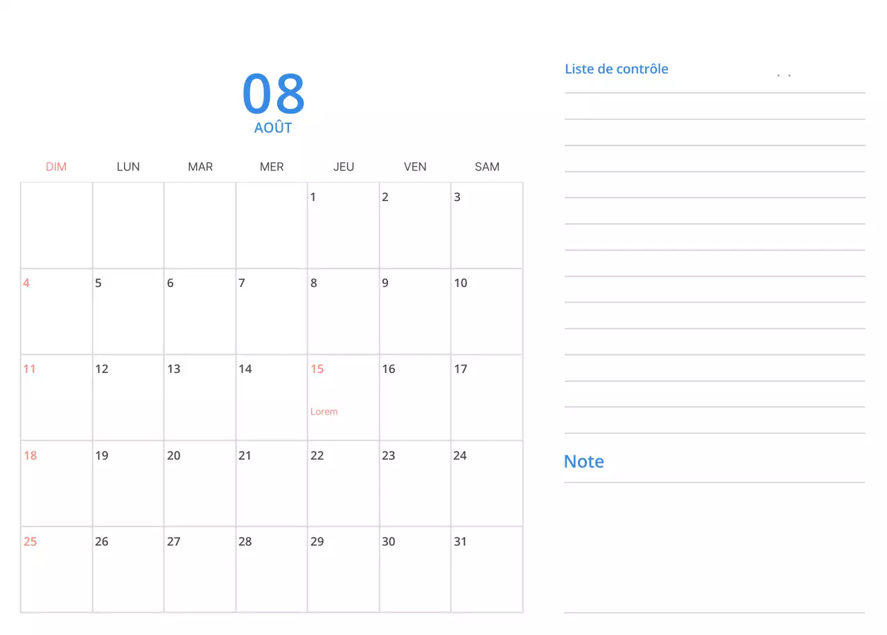 Calendrier de bureau illustré vert sur le thème de la famille