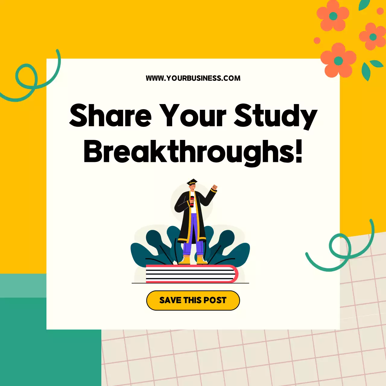 Yellow Modern Study Announcement Social Media Post