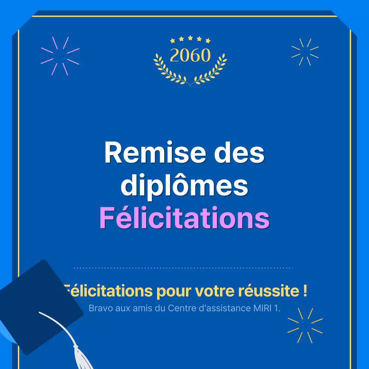 Un poteau d'achèvement kitsch bleu et jaune