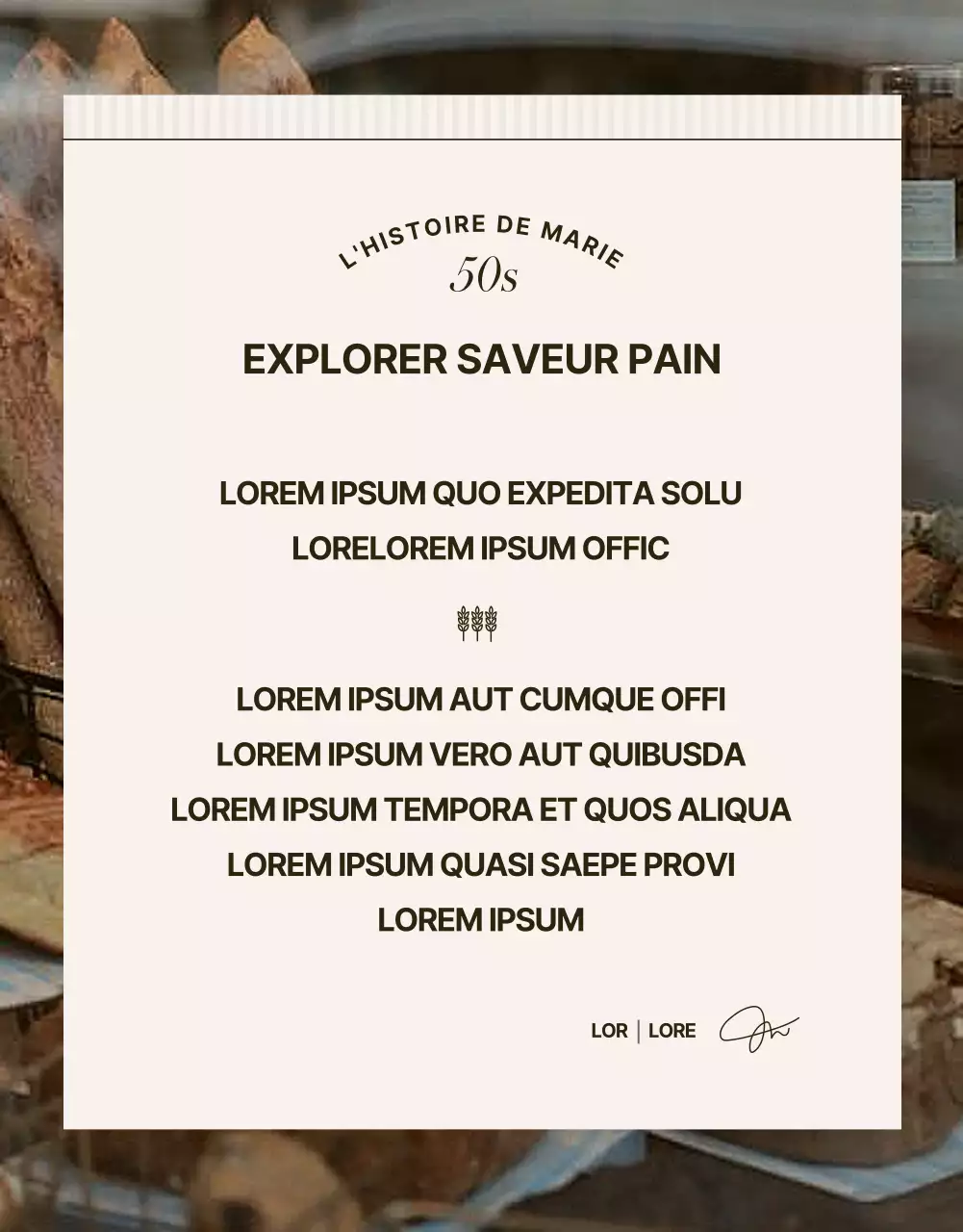 Promouvoir un événement de boulangerie moderne en noir et beige