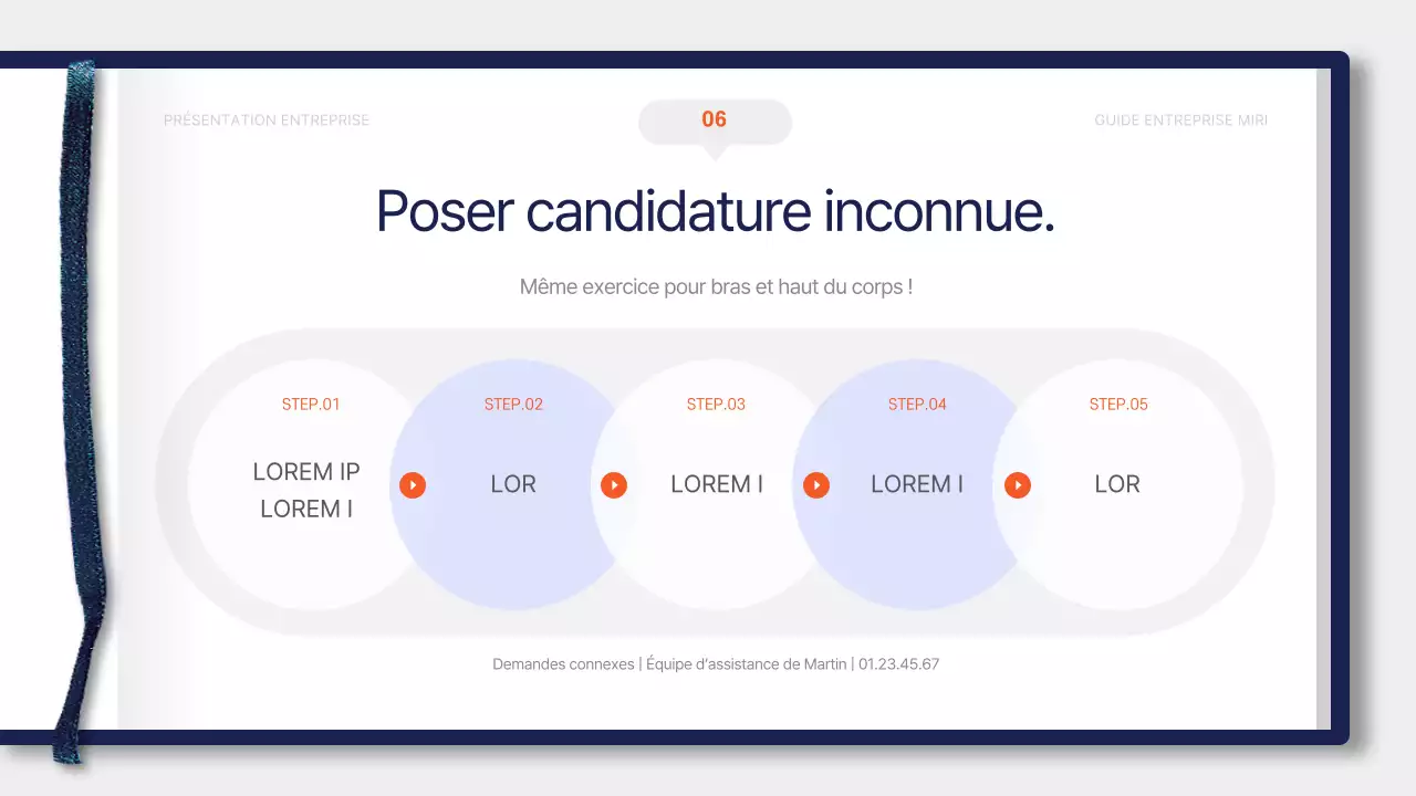 Matériel de formation simple, bleu et orange, pour le livret d'accueil des nouveaux embauchés