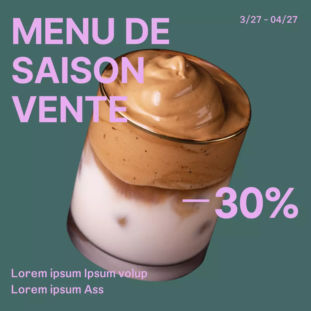 Avis simple de café en jaune et marron