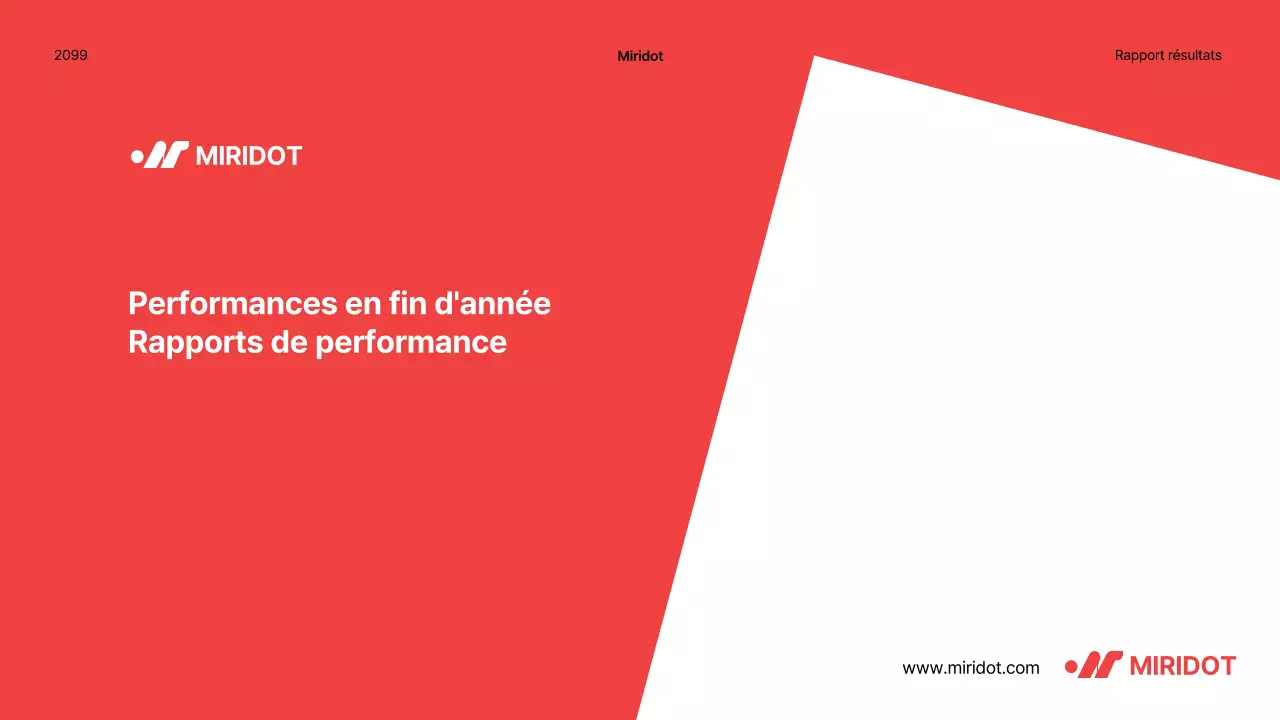 Rapport de performance de fin d'année simple avec des accents rouges