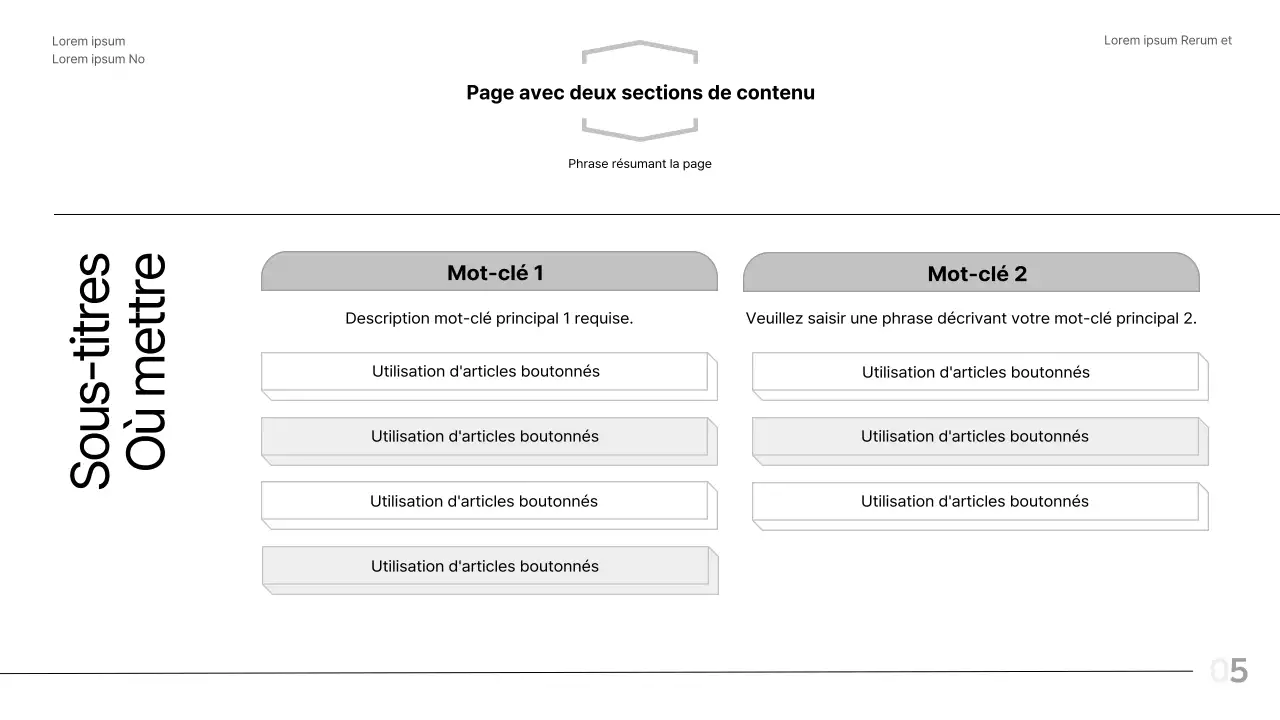 Rapport en noir et blanc, mise en page moderne