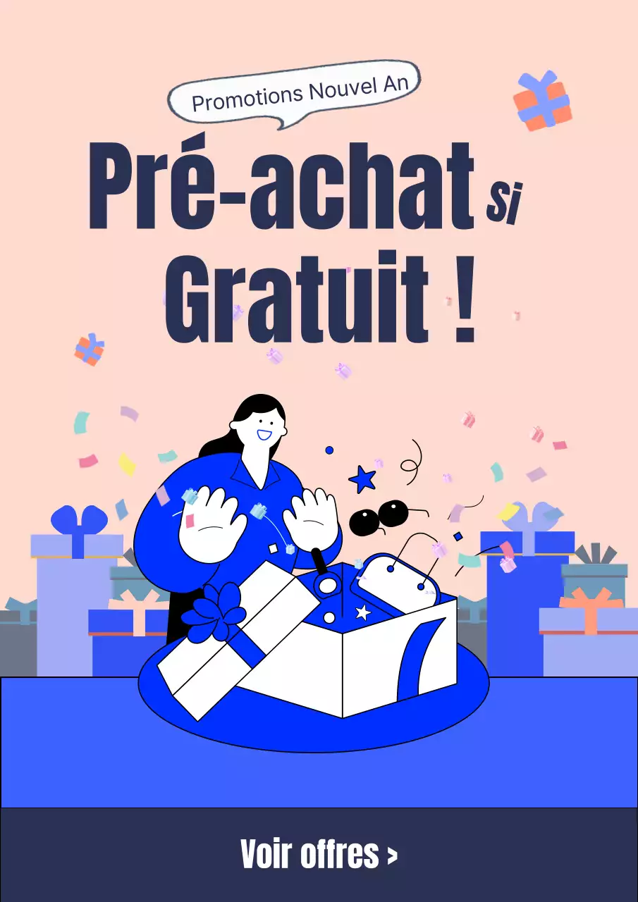 Annonces de précommandes branchées en rose et bleu