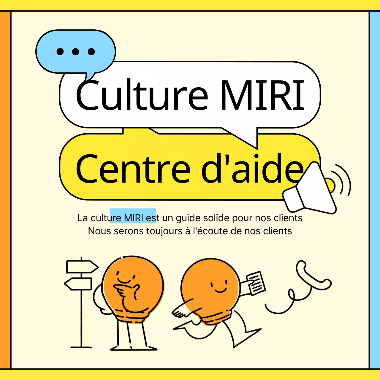 Le guide de l'utilisateur du helpdesk jaune et orange