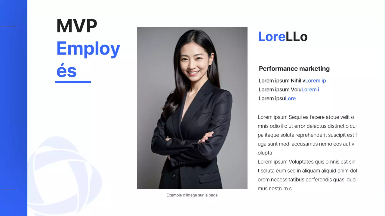 Un simple rapport de performance de fin d'année en bleu