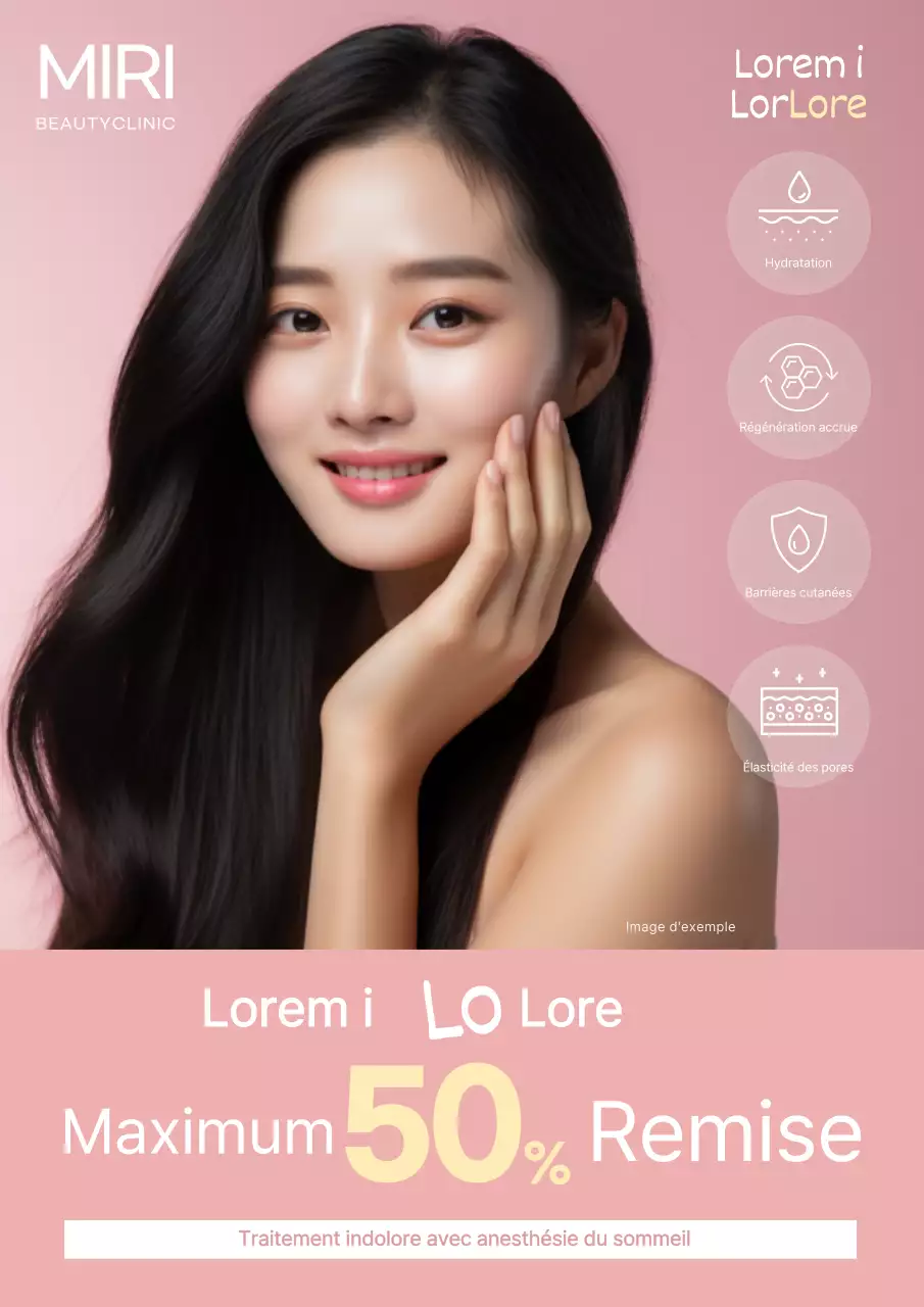 Promouvoir des procédures dermatologiques simples en rose et blanc