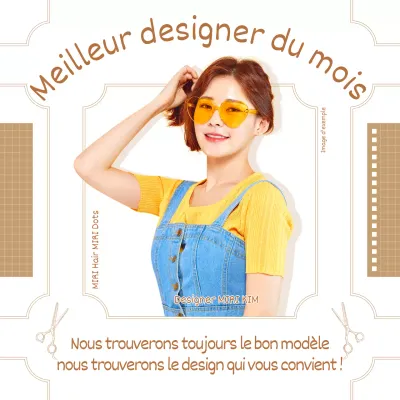 Promouvoir un coiffeur brun et rétro