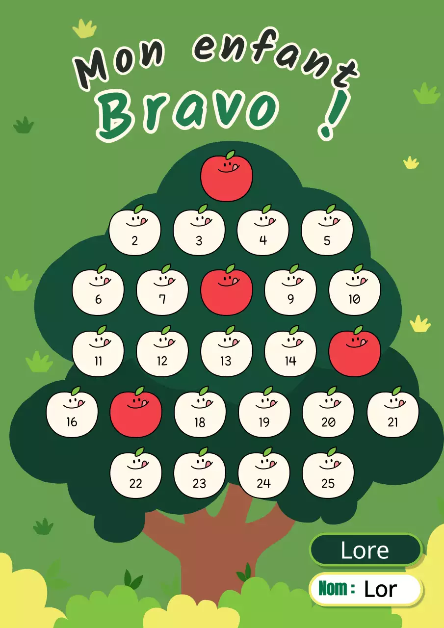 Pommier simple, couverture autocollante de compliment en vert