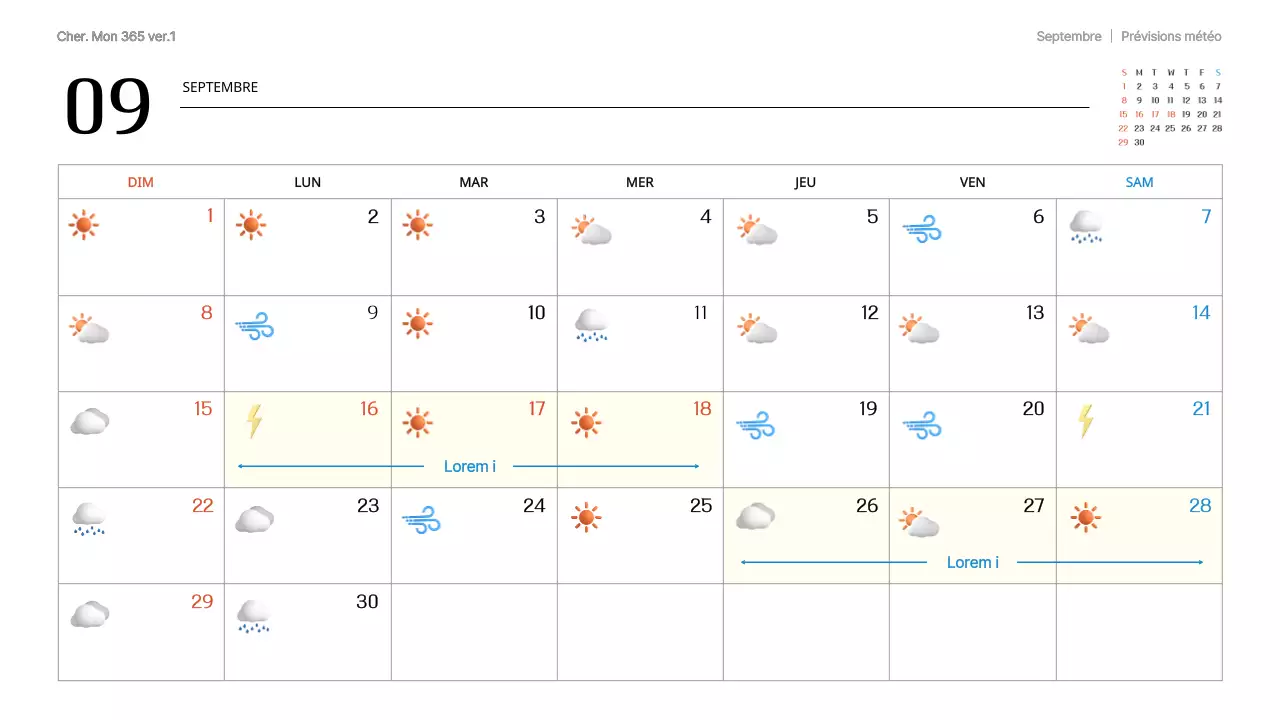 Un calendrier GoodNote tendance en blanc et gris