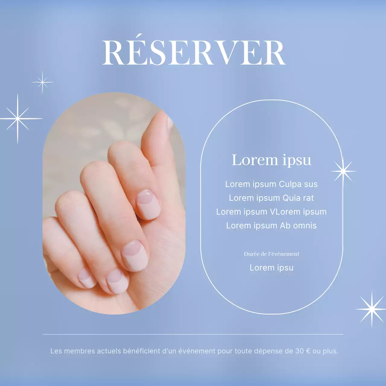 Promouvoir un simple salon de beauté de nail art en bleu clair