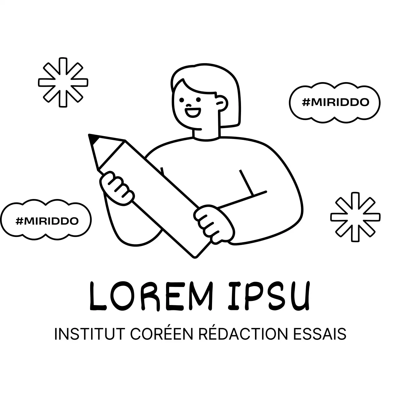 Mignonne école de bachotage avec crayons et personnages