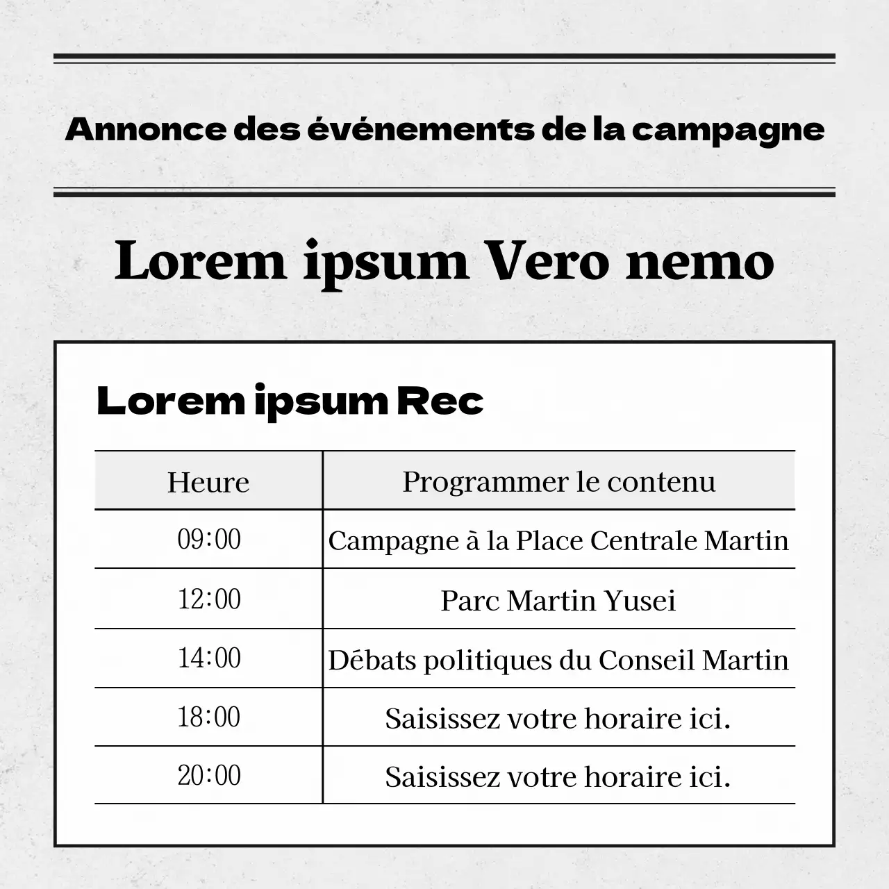 Noir et blanc, simple propagande électorale