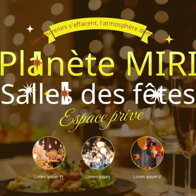 Promouvoir une salle de fête branchée dans les tons jaunes et bruns