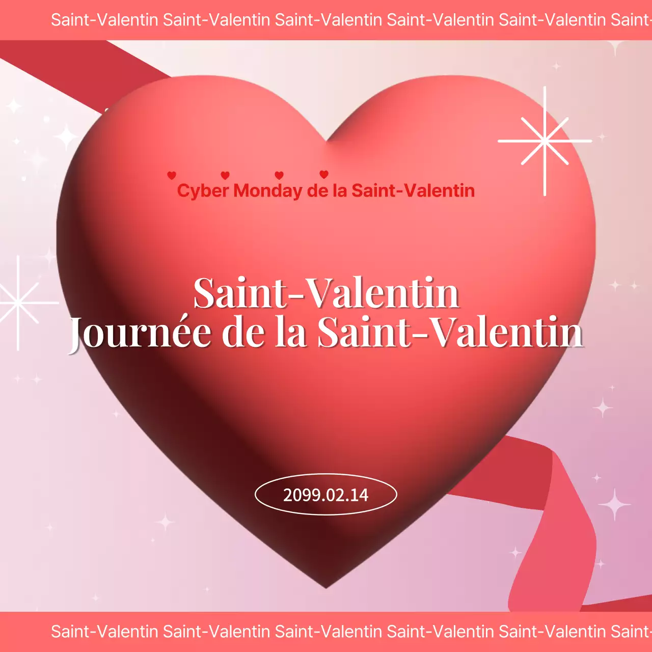 Une publicité luxueuse pour la Saint-Valentin en brun et rouge