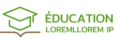 Apprentissage intelligent avec une casquette verte de bachelier et un logo d'illustration de livre