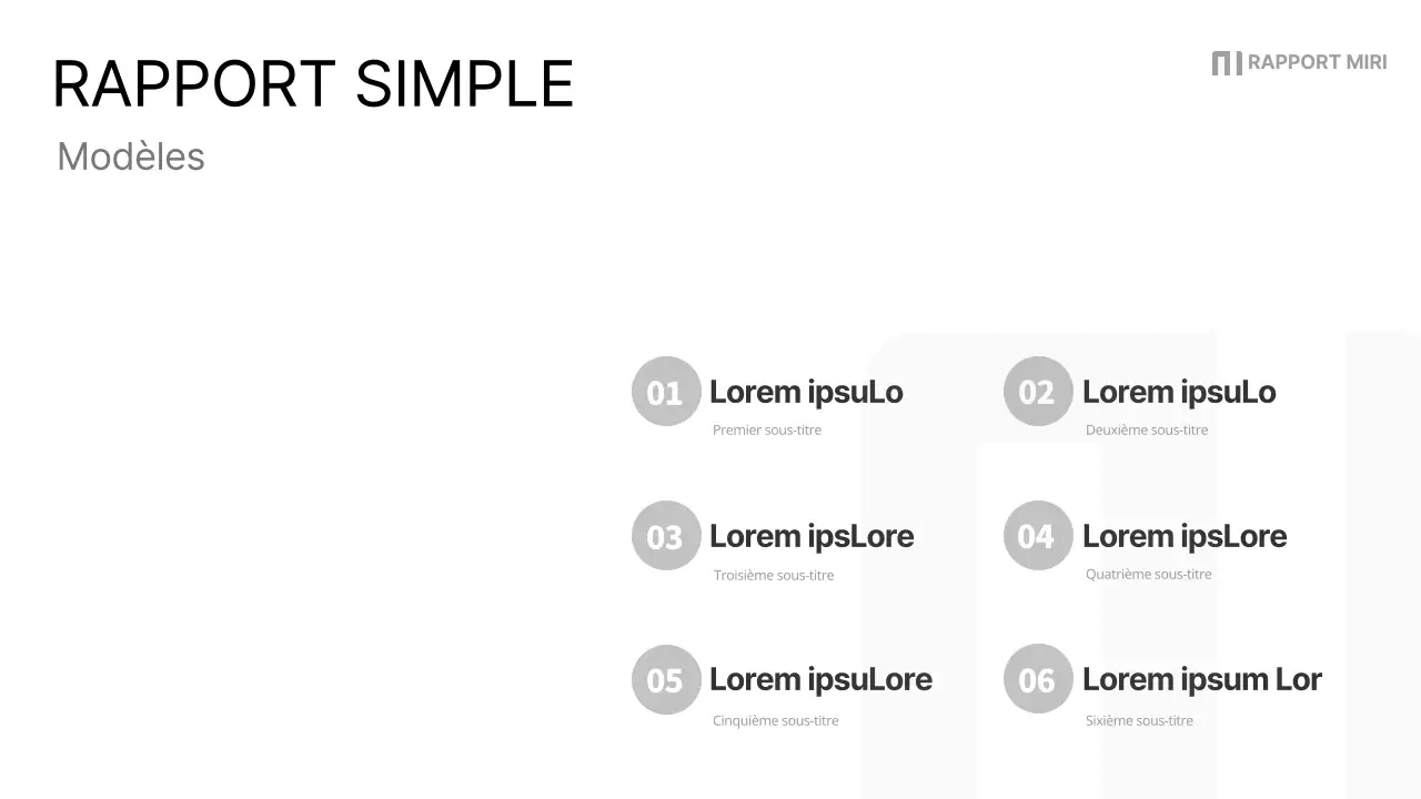 Un rapport d'entreprise simple en noir et gris