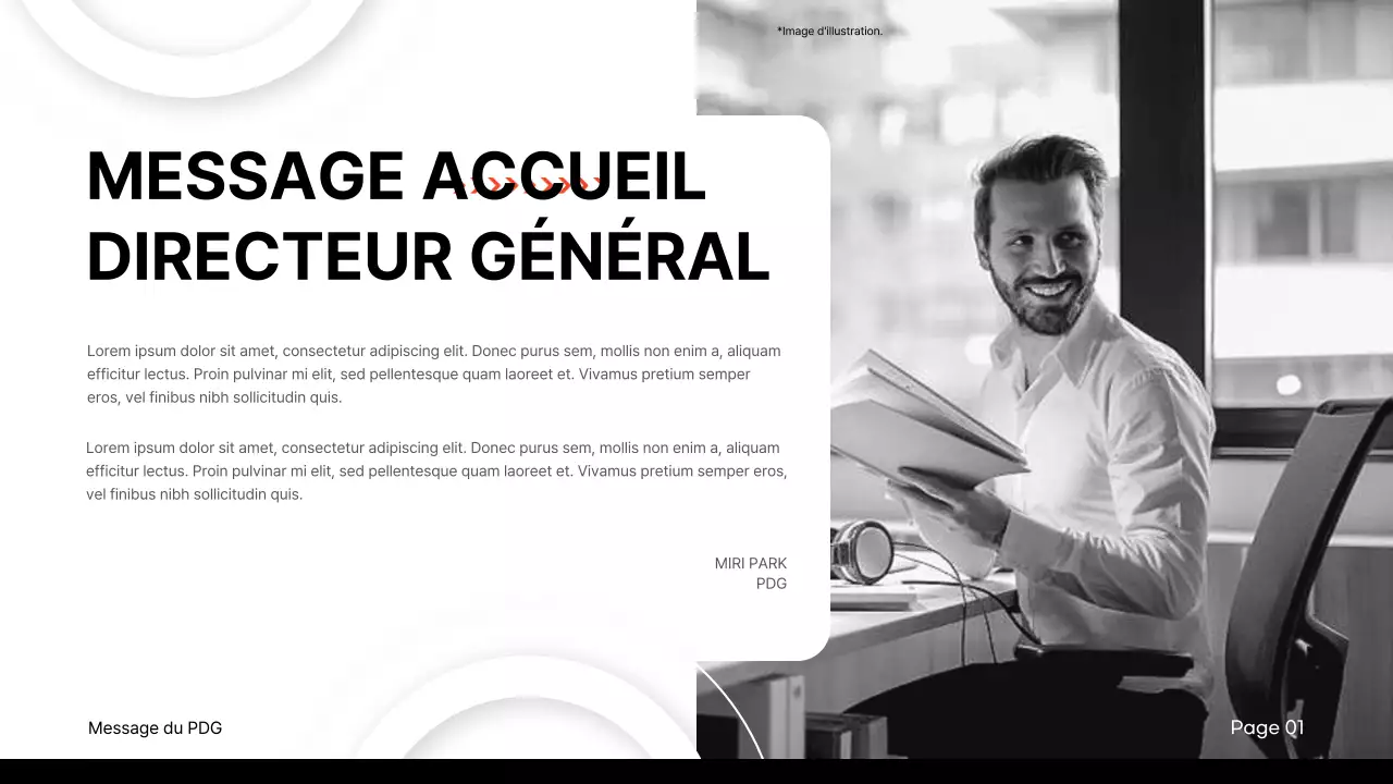 Matériel de rapport d'activité classique noir et rouge