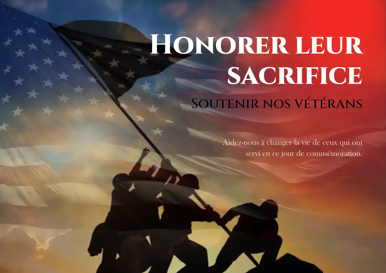 Une annonce classique du Memorial Day américain en rouge et bleu