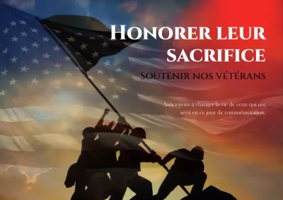 Une annonce classique du Memorial Day américain en rouge et bleu