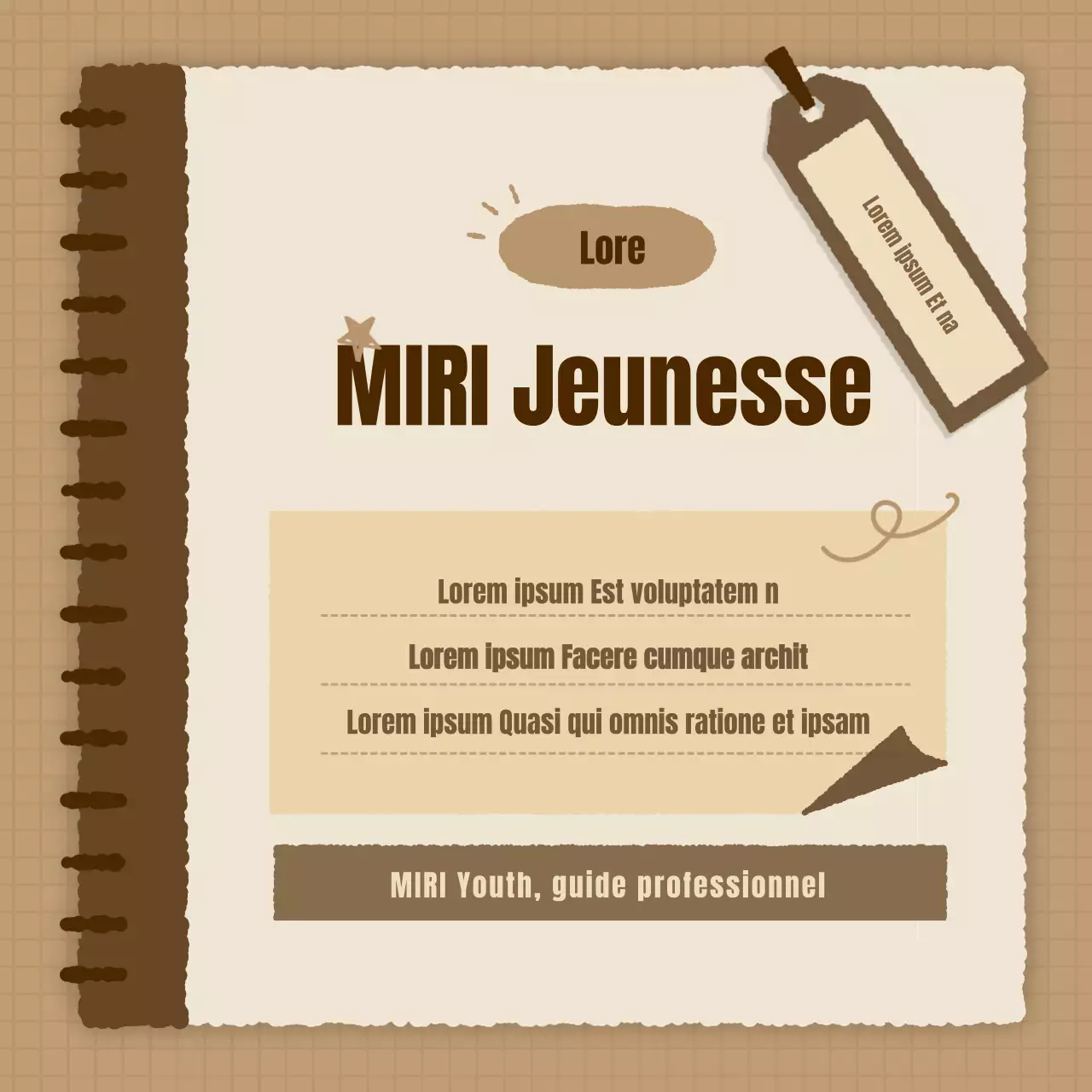 Une simple plateforme d'expérience de carrière avec des offres d'emploi en marron et beige