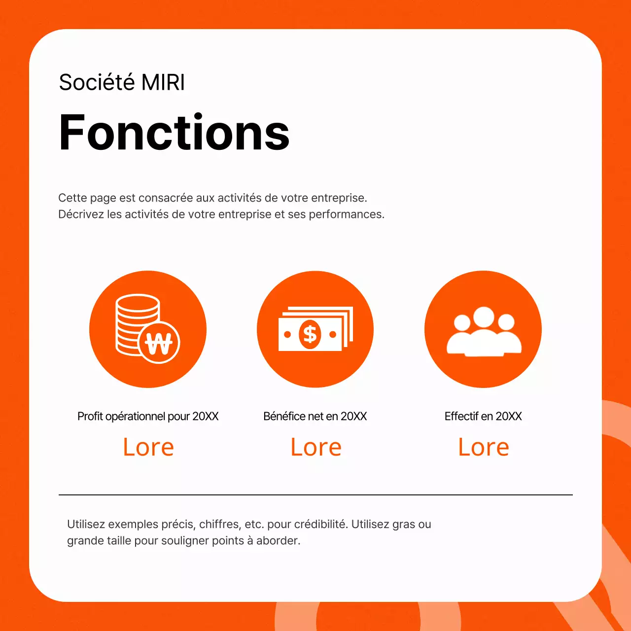 Un simple message orange et gris à propos de nous