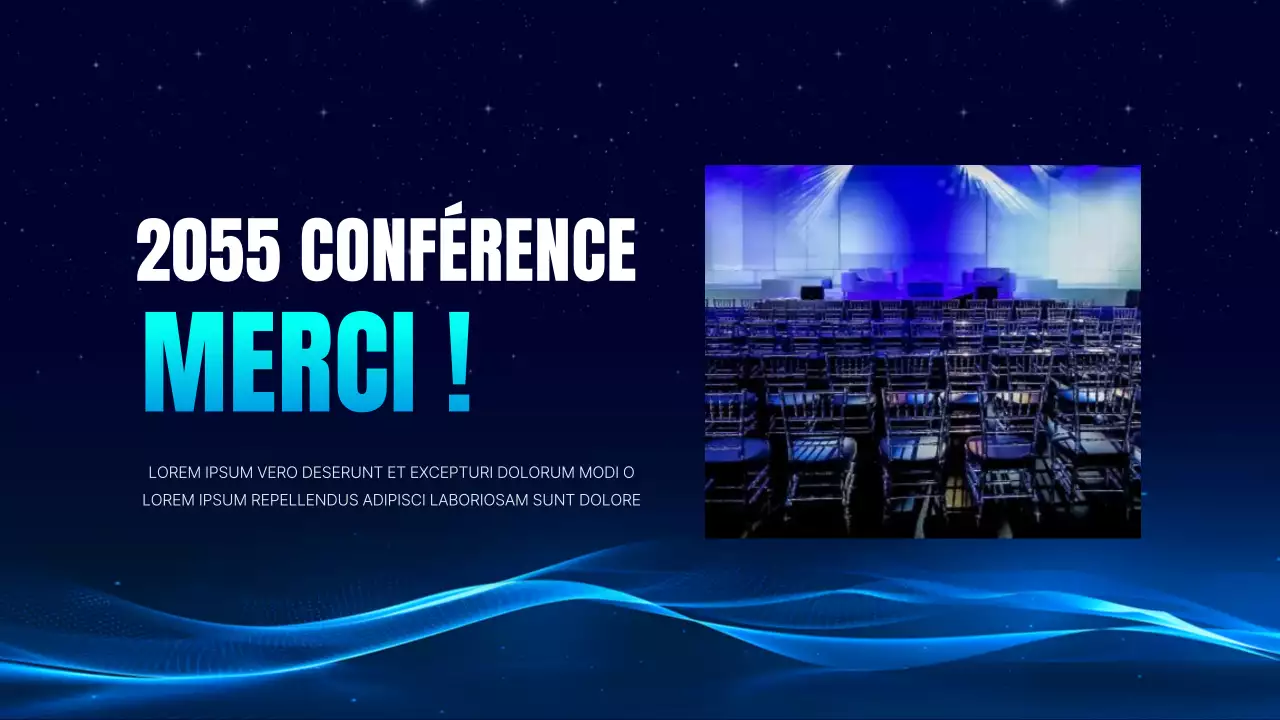 Présentation de conférence simple en bleu marine et bleu clair