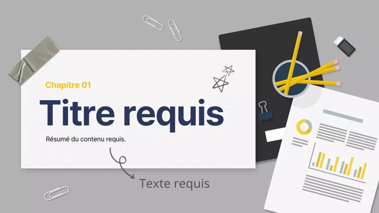 Une présentation de l'organisation de l'entreprise en gris et bleu marine