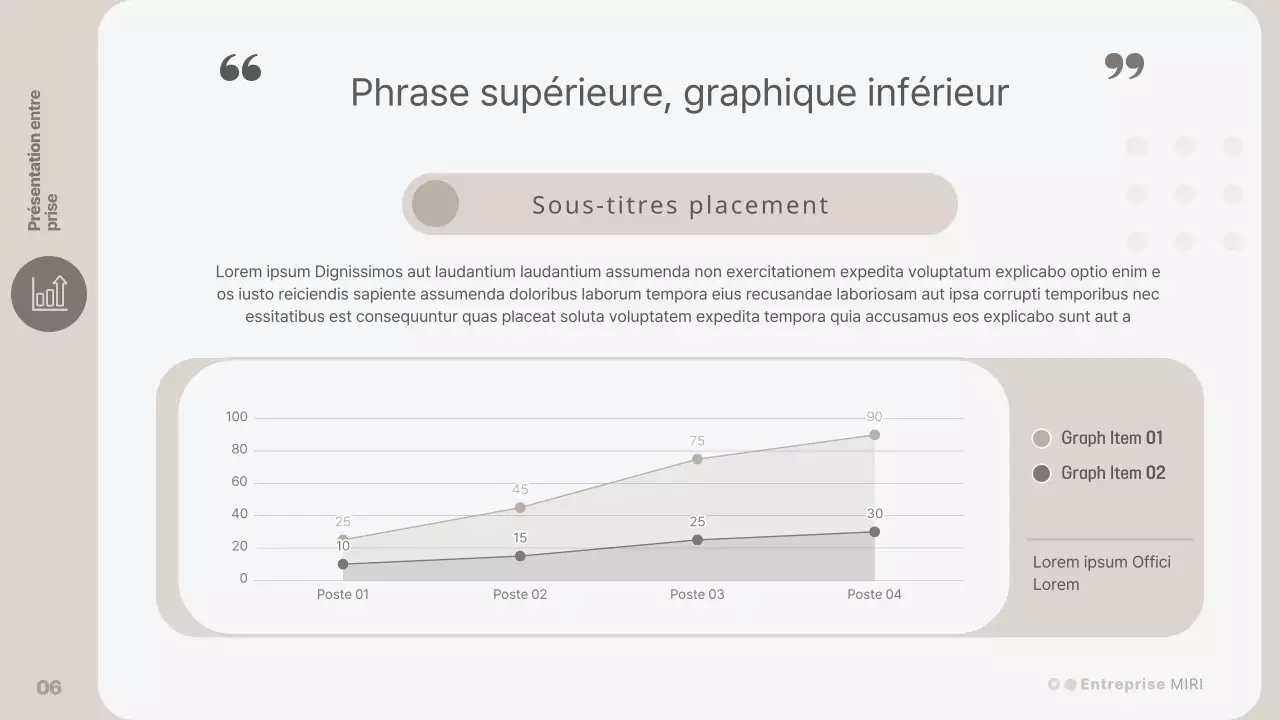 Une présentation d'entreprise simple, de couleur beige