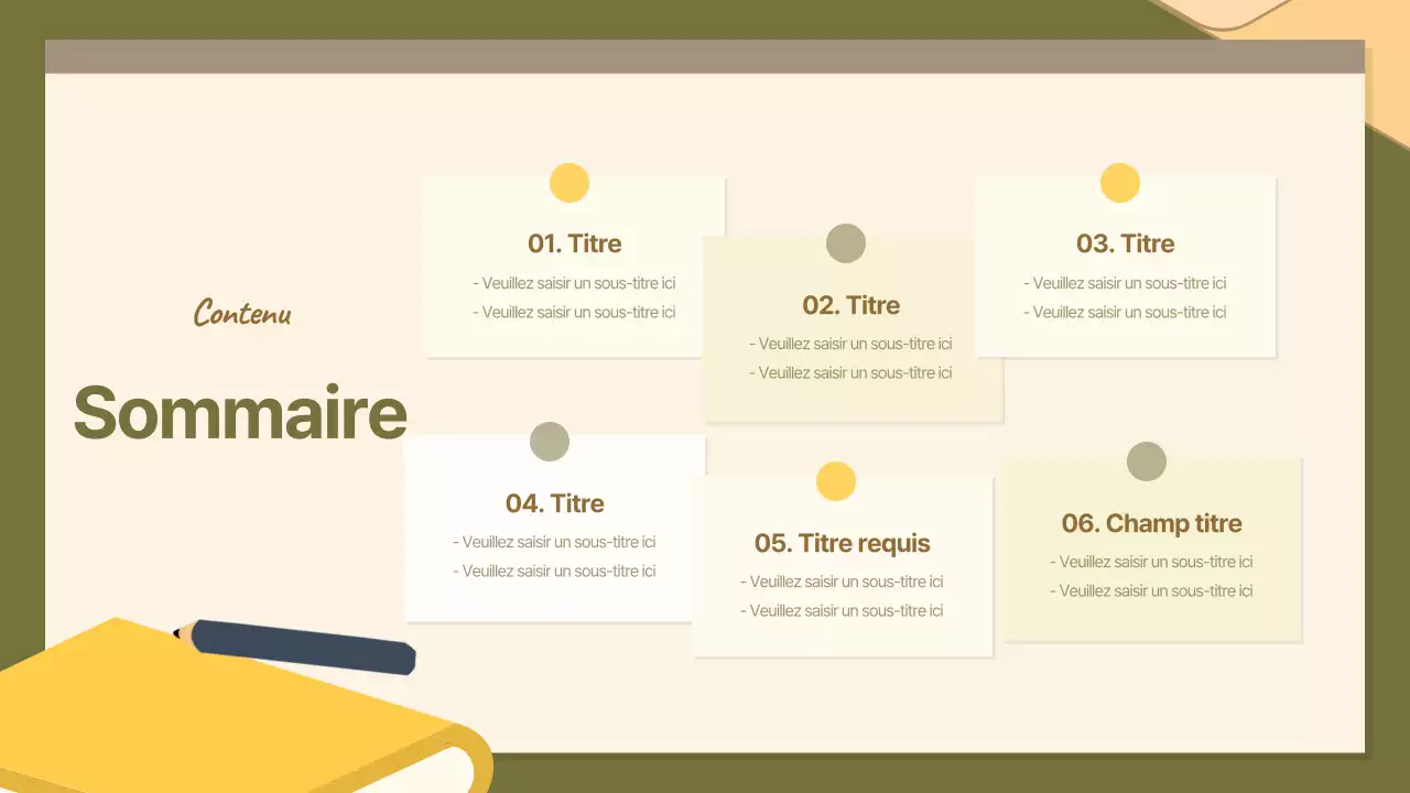 Un employé de bureau en kaki et marron Rapport d'activité
