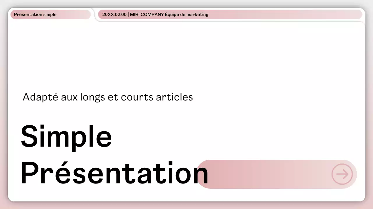 Une mise en page simple, rose et blanche, pour les entreprises