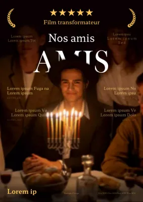 Promouvoir les critiques de films modernes en brun et jaune