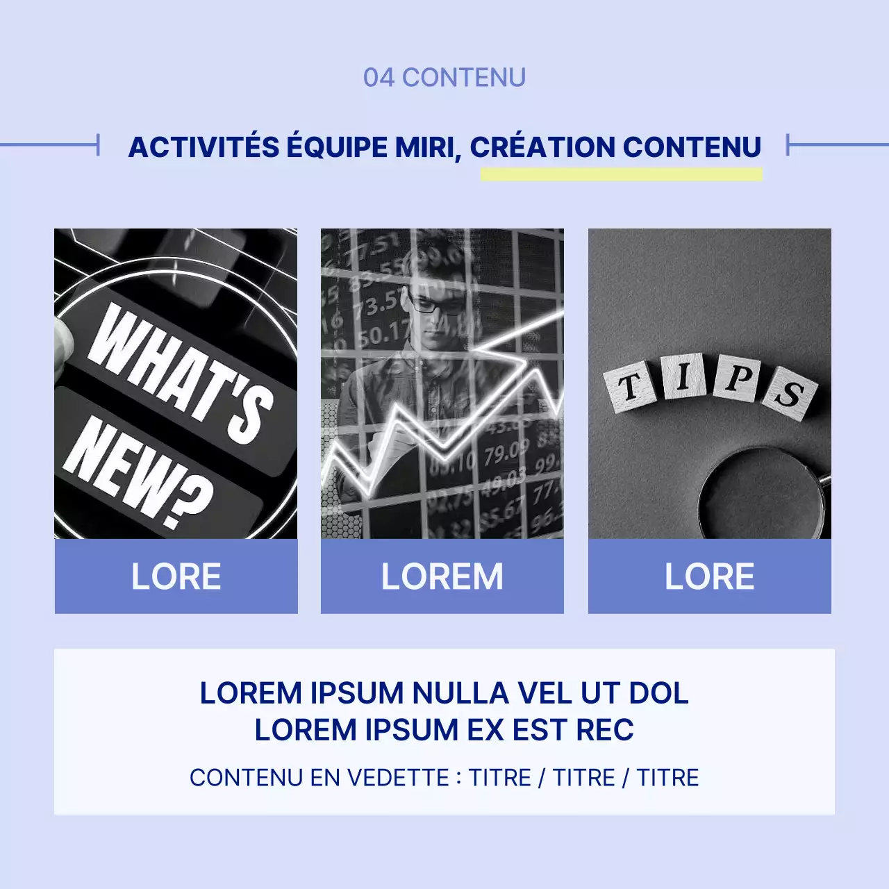 Les emplois simples en bleu