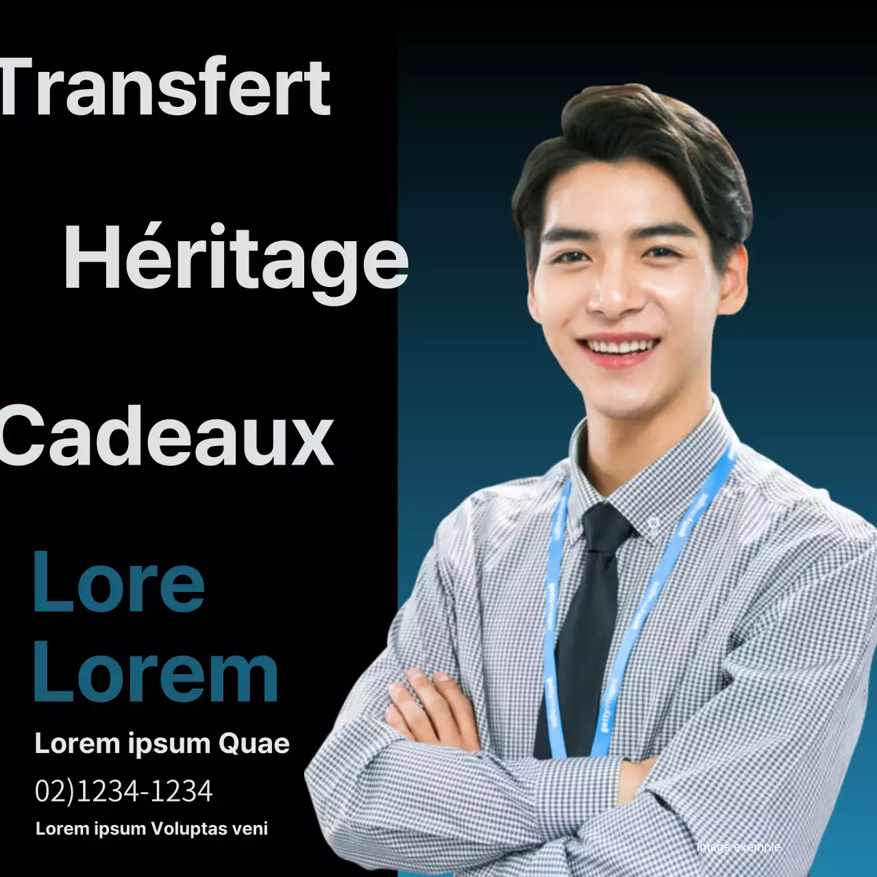 Promouvoir un cabinet fiscal et comptable moderne en noir et bleu