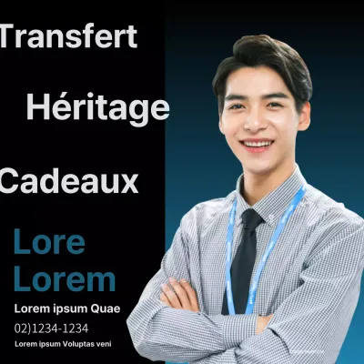 Promouvoir un cabinet fiscal et comptable moderne en noir et bleu