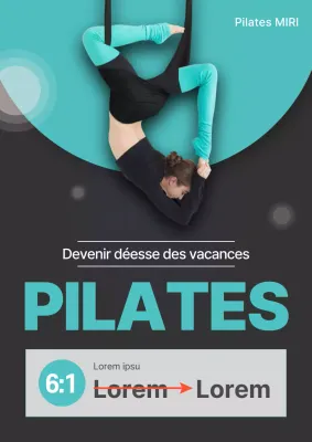 Publicité minimaliste pour des séances d'entraînement pendant les vacances scolaires sur fond noir