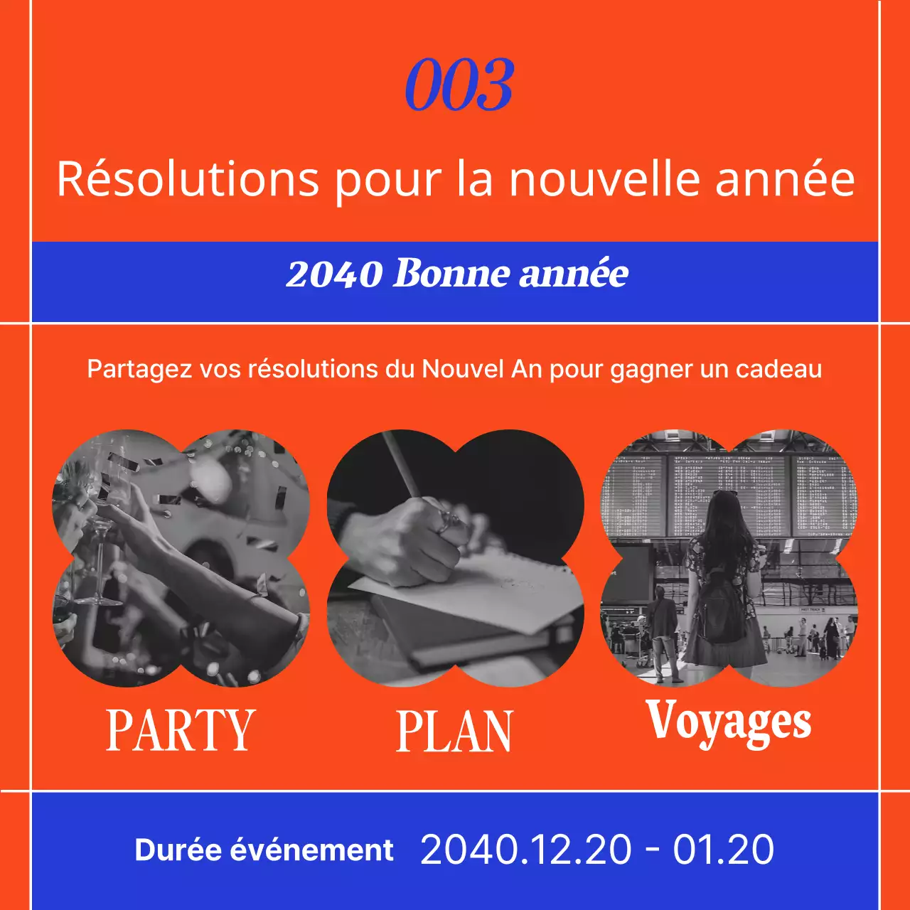 Promouvoir un modèle de vacances orientales en rouge et bleu