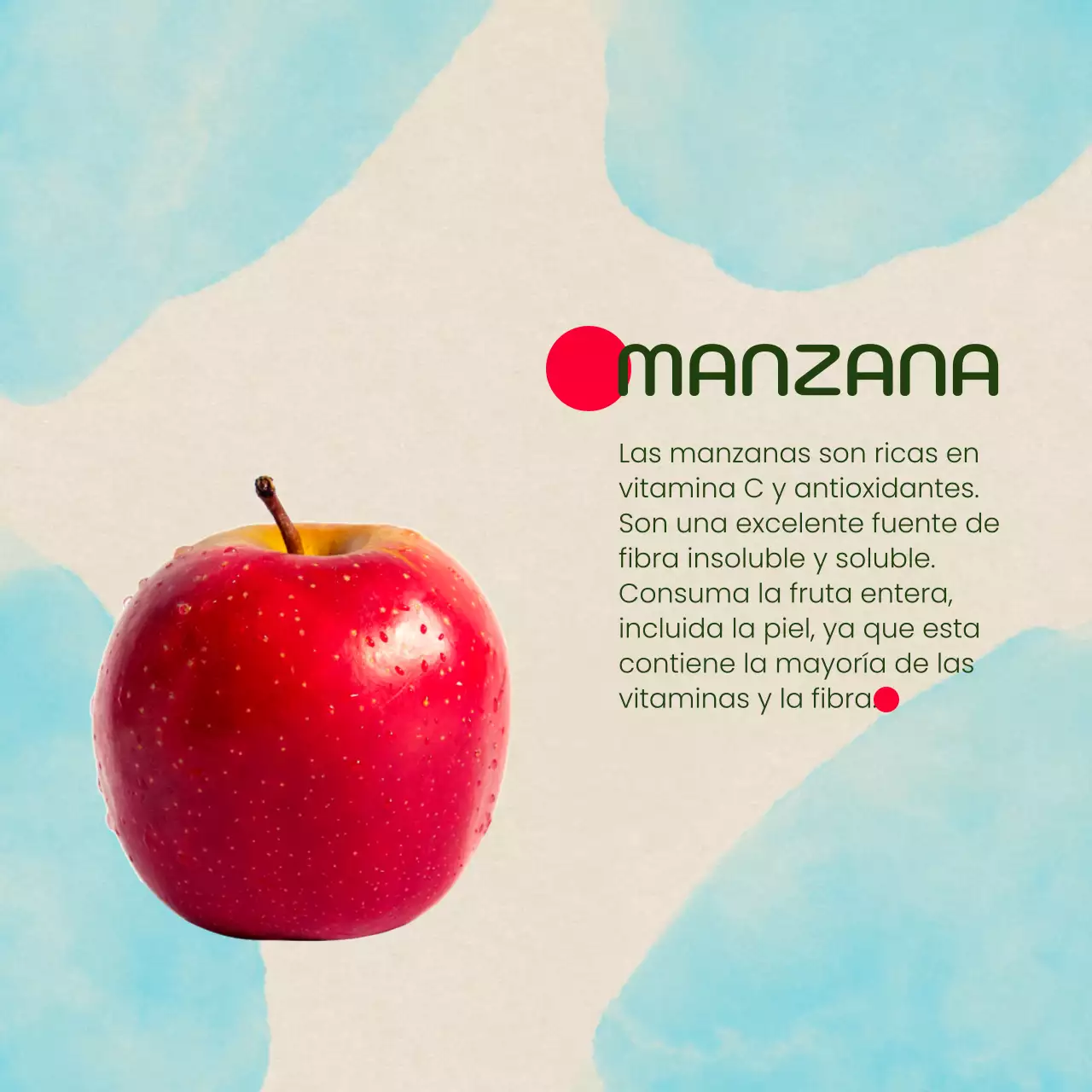 Anuncio minimalista de fruta de temporada en beige y naranja