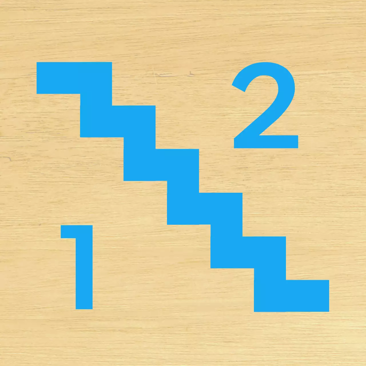 Guide de localisation de l'escalier bleu clair