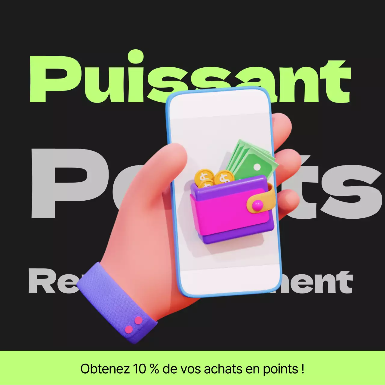 Poste de paiement des points Cyberpunk en noir et vert lime