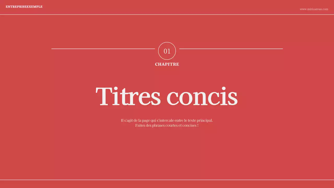 Présentation minimaliste de la numérotation en rouge ivoire