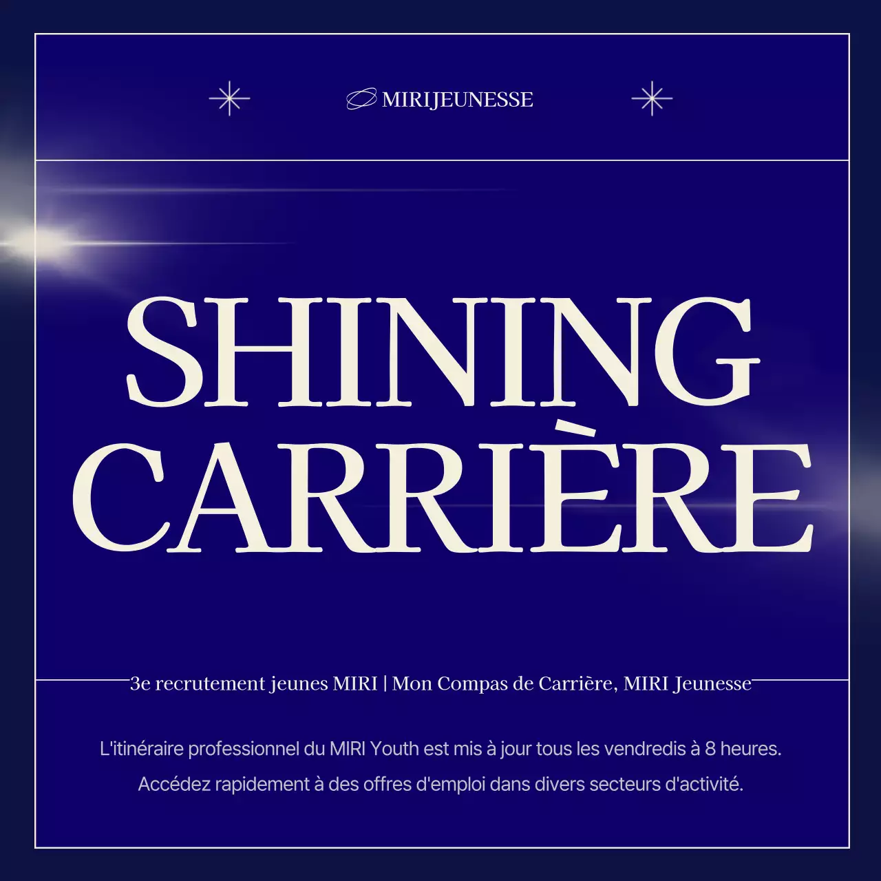 Un simple poste de recrutement communautaire en bleu marine et beige