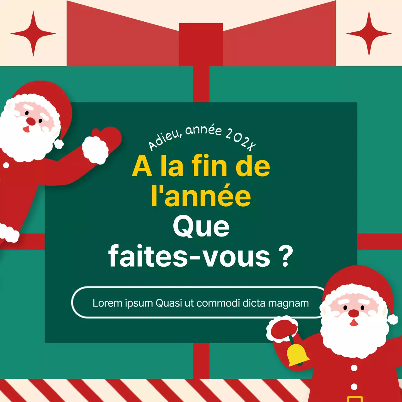Annoncez un joli paquet de modèles de Noël en vert et rouge