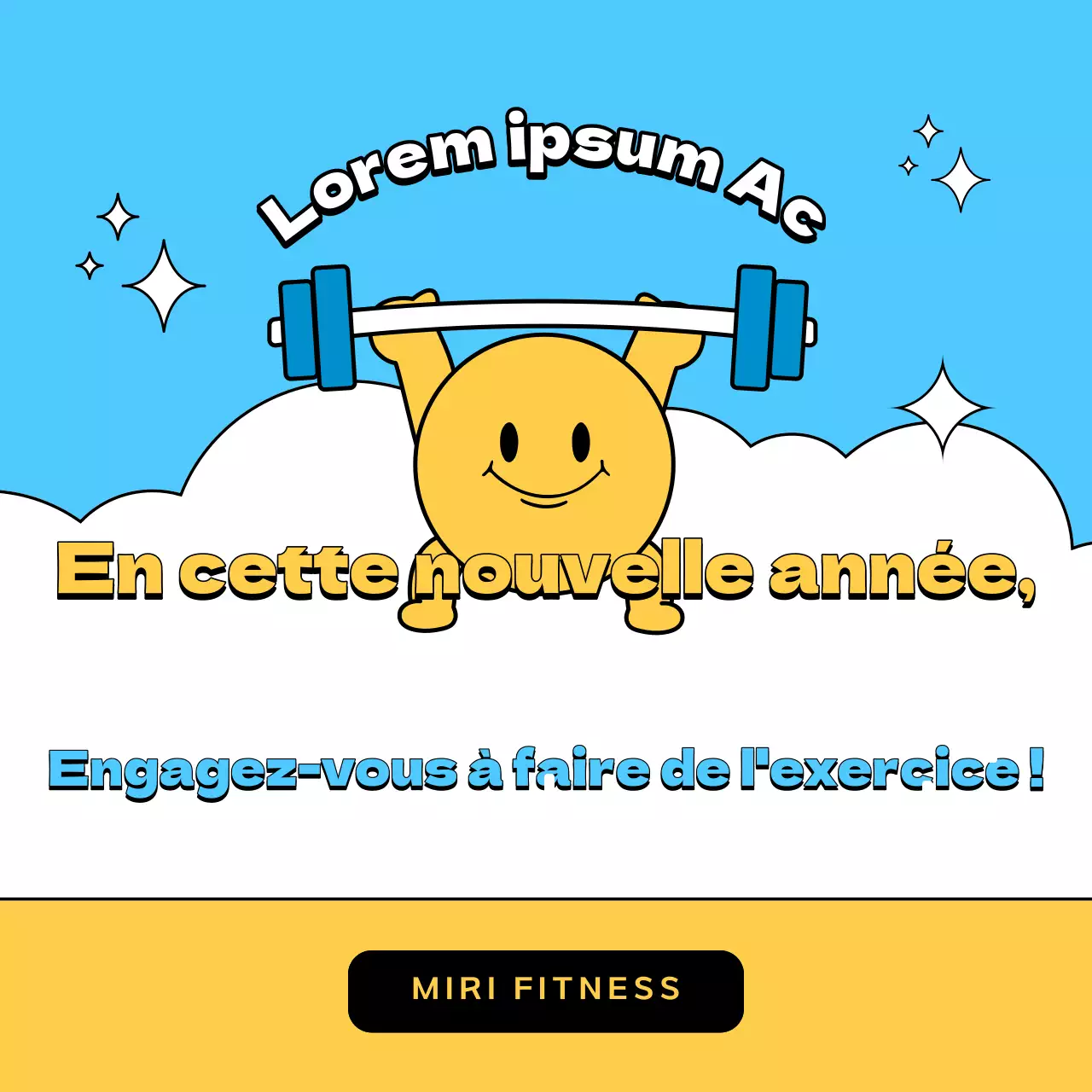 Recrutez des supporters pour vos séances d'entraînement à domicile grâce à ce motif bleu clair et jaune.