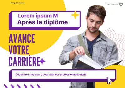 Emploi géométrique violet et jaune Publicité de carrière