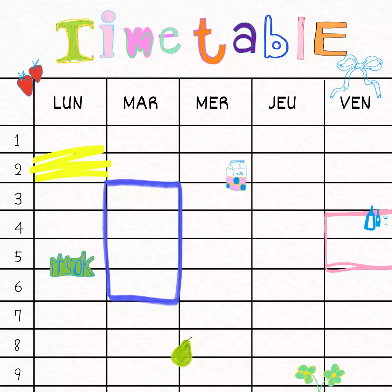 Un joli planificateur ivoire
