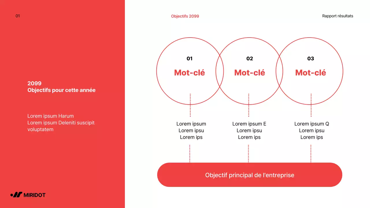 Rapport de performance de fin d'année simple avec des accents rouges